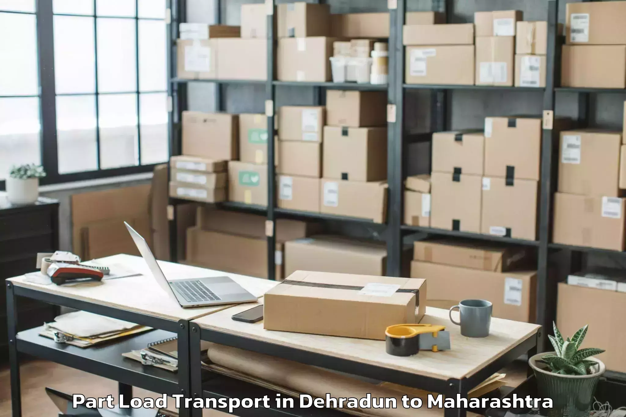 Top Dehradun to Shevgaon Part Load Transport Available